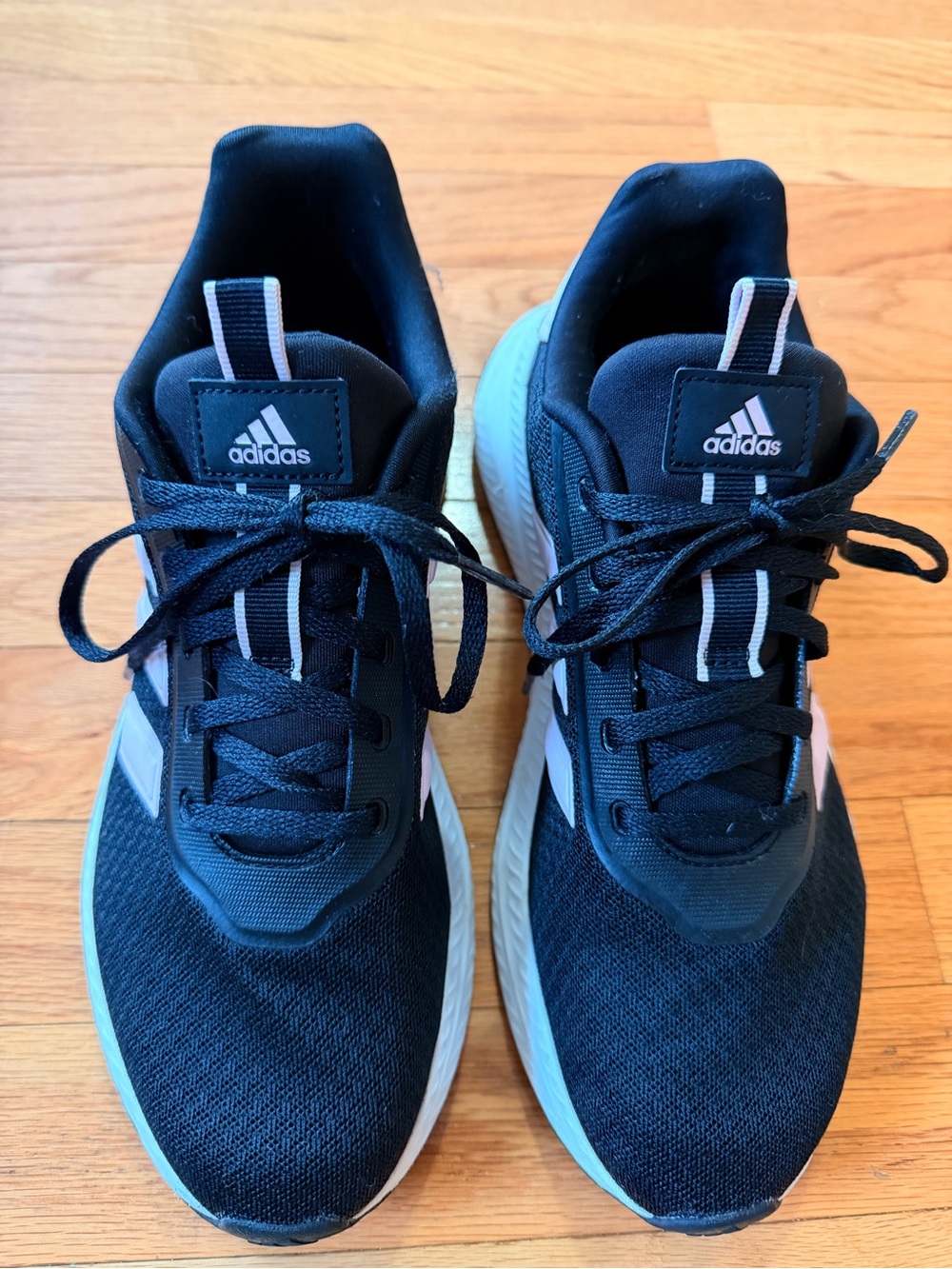 adidas Women Black and Light Pink Athletic Sneakers - Picture 2 of 4